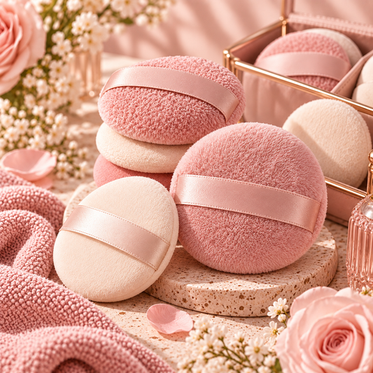 Ribbon Round Fluffy Powder Puff