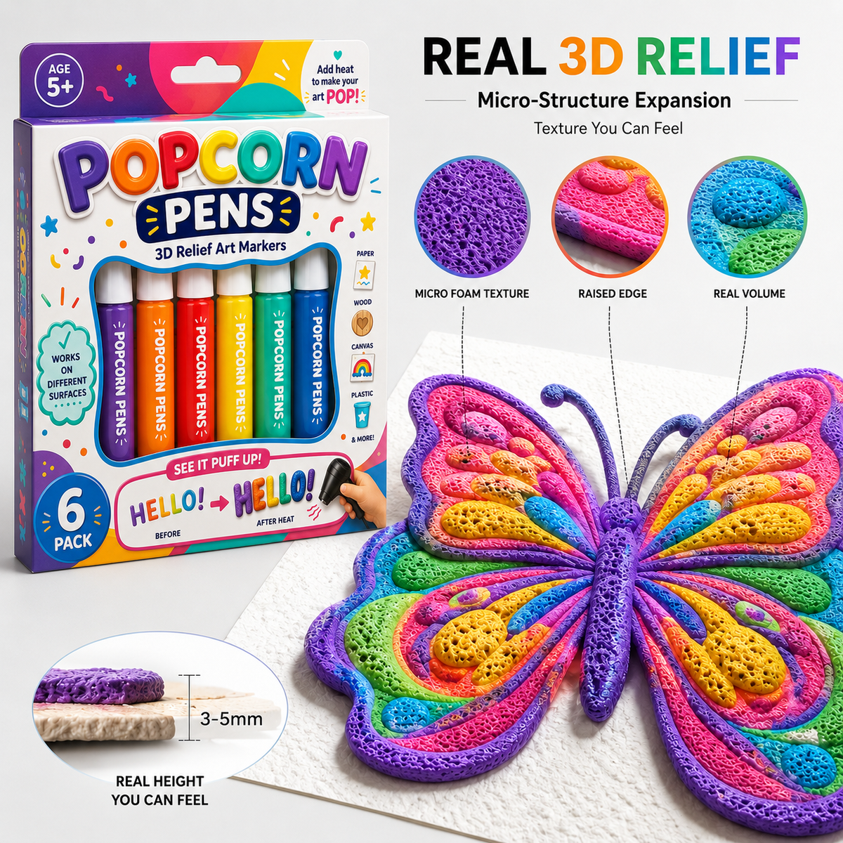 🧇Save 50% by ordering today丨𝐁i𝐥𝐥𝐡𝐨𝐥® 3D Relief Art Pen – Turn Flat Drawings Into Touchable 3D Art🪄